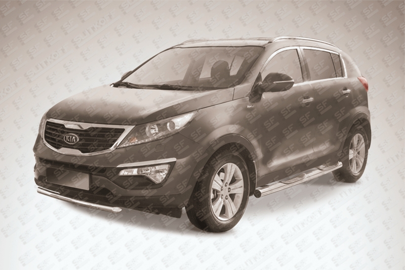 Защита переднего бампера d57 короткая Kia Sportage New