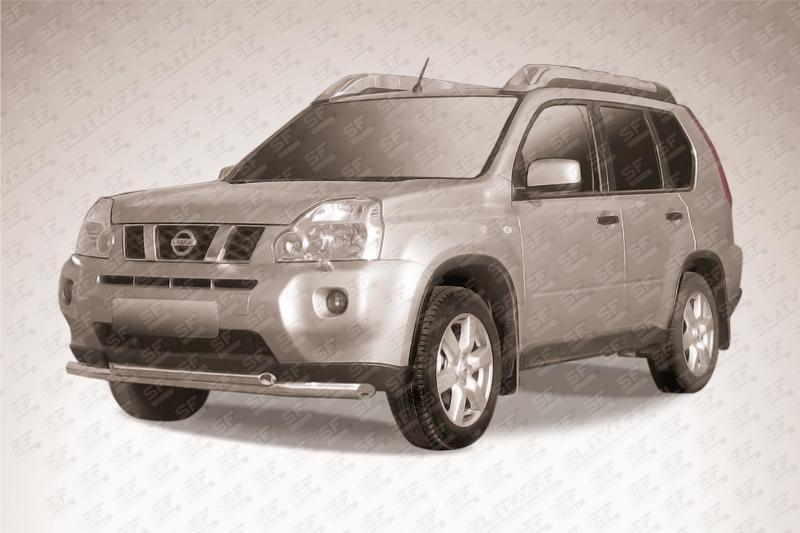 Защита переднего бампера d57+d57 двойная Nissan X- Trail (2011) 