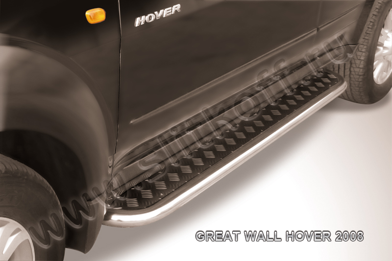 Пороги d42 с листом (чёрный "квинтет") Great Wall Hover H2