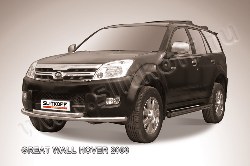 Защита переднего бампера d57+d57 двойная Great Wall Hover H2