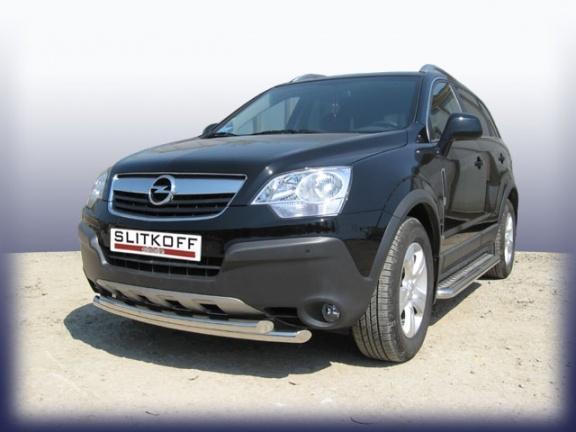 Защита переднего бампера d57+d57 двойная Opel Antara